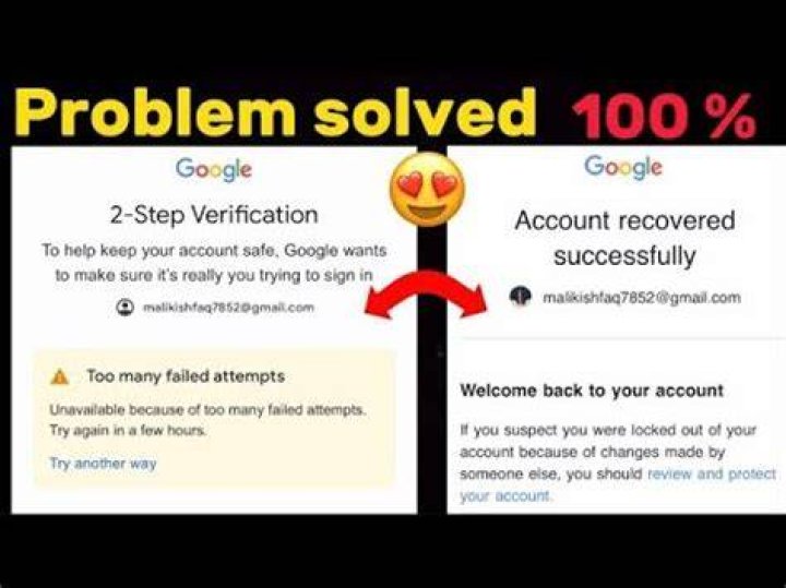 How do I reset my Google account after too many failed attempts?