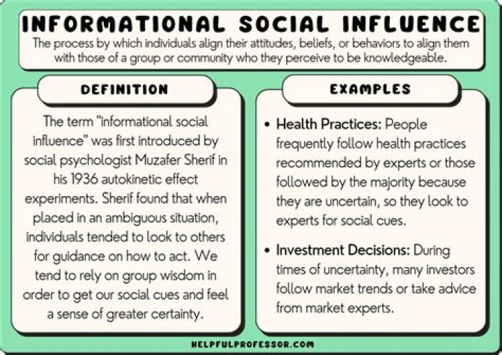 Is an example of informational social influence?