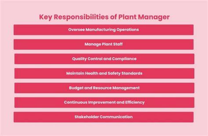 What are the responsibilities of a plant manager?