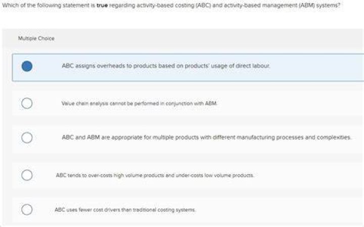 Which of the following statement is true about activity-based costing?